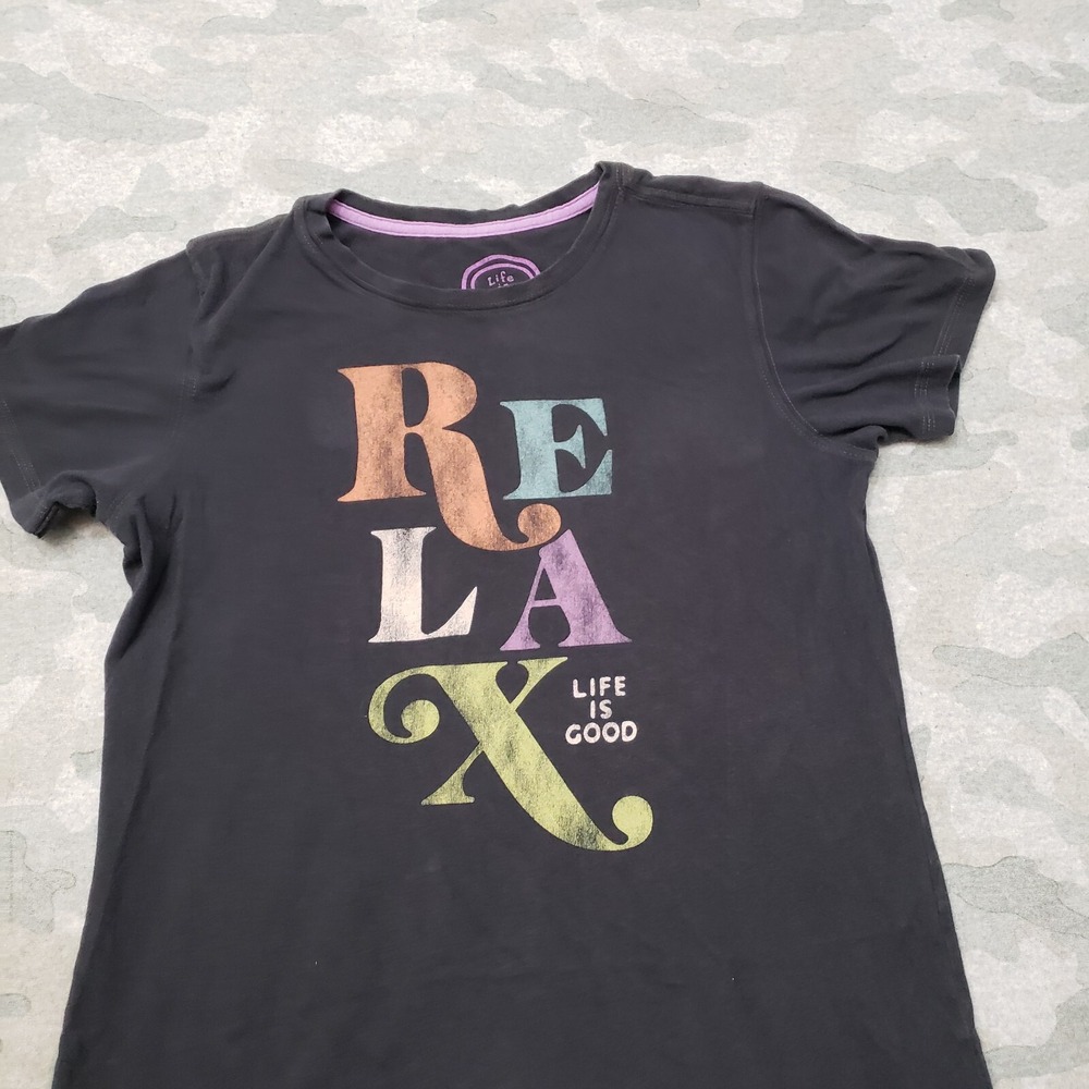 Life Is Good Top Womens Small Black Classic Fit Short Sleeve - Picture 3 of 11